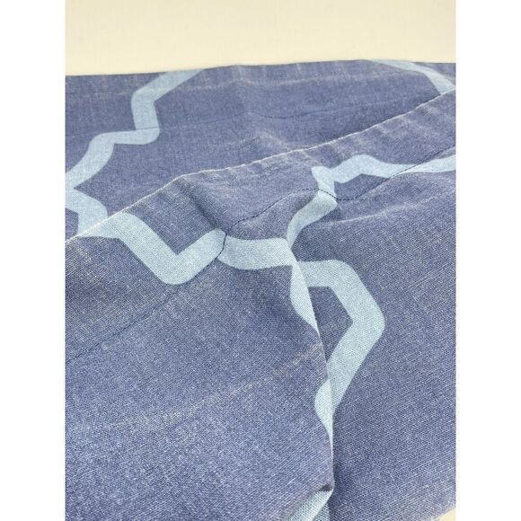 Pottery Barn Euro Pillow Sham Blue Trisha Geo Cotton Linen - Picture 6 of 6